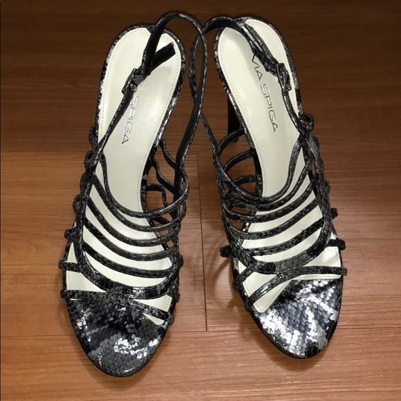 Via Spiga Snake Skin print strapped sandals Sz 7.5 - Picture 3 of 7